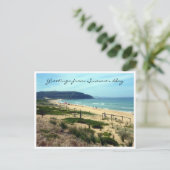 groeten van de zomerbaai briefkaart (Staand voorkant)
