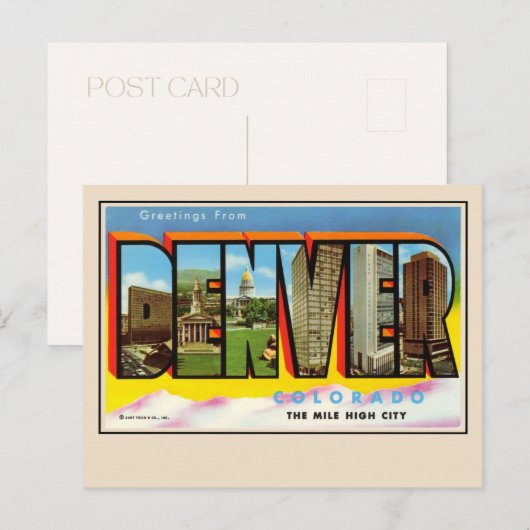Groeten van Denver Large Letter Briefkaart (Voorkant / Achterkant)