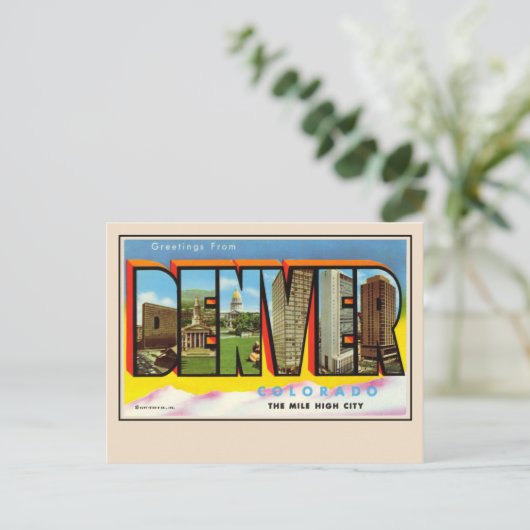 Groeten van Denver Large Letter Briefkaart (Staand voorkant)