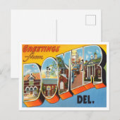 Groeten van Dover, Delaware Vintage Travel Briefkaart (Voorkant / Achterkant)