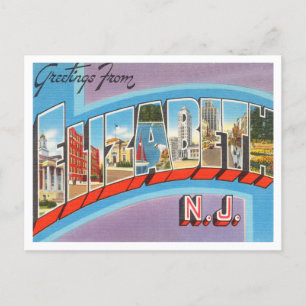 Groeten van Elizabeth, New Jersey Travel Briefkaart