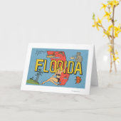 Groeten van Florida (Blauw) Florida Kaart (Gele Bloem)