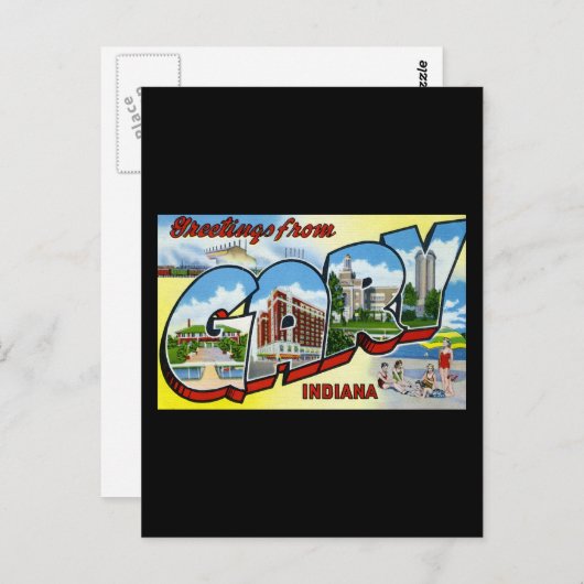 Groeten van Gary Indiana Briefkaart (Voorkant / Achterkant)