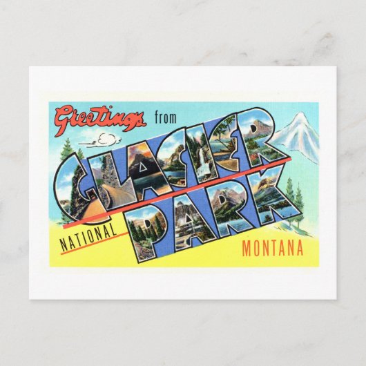 groeten van Glacier National Park Briefkaart (Voorkant)