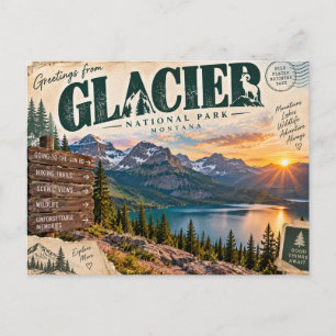 Groeten van Glacier National Park Montana Briefkaart