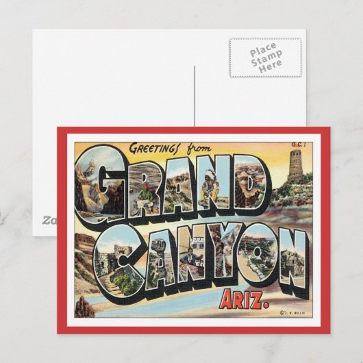 Groeten van Grand Canyon Arizona Briefkaart (Voorkant / Achterkant)