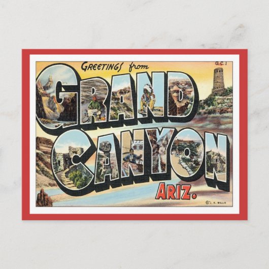 Groeten van Grand Canyon Arizona Briefkaart (Voorkant)