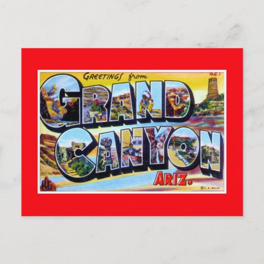  groeten van Grand Canyon Arizona Briefkaart (Voorkant)