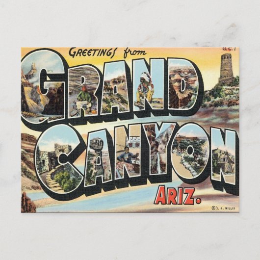 Groeten van Grand Canyon Arizona Briefkaart (Voorkant)
