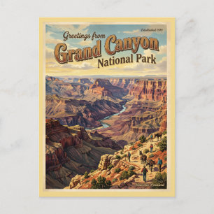 Groeten van Grand Canyon National Park Retro Briefkaart