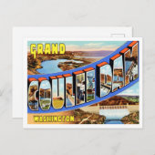 Groeten van Grand Coulee Dam, Washington Travel Briefkaart (Voorkant / Achterkant)