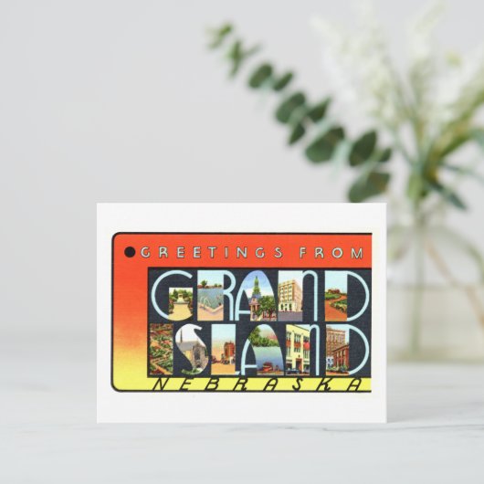  groeten van Grand Island, Nebraska, Briefkaart (Staand voorkant)