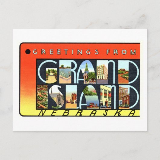  groeten van Grand Island, Nebraska, Briefkaart (Voorkant)
