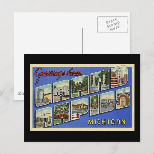 Groeten van Grand Rapids Michigan Briefkaart (Voorkant / Achterkant)