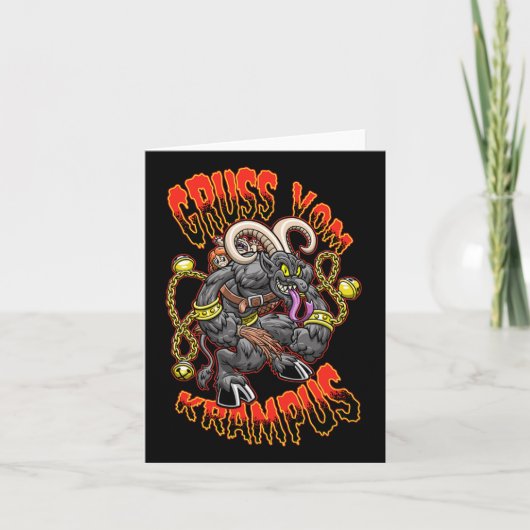 Groeten van Gruss van Krampus Kerstfeest Kaart (Voorkant)