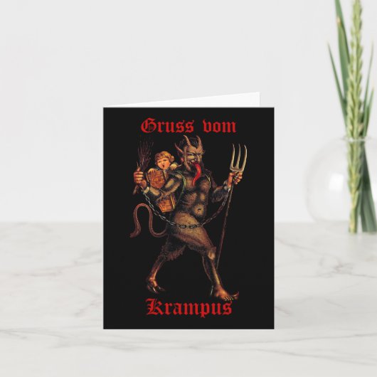 Groeten van Gruss van Krampus Kerstfeest Kaart (Voorkant)