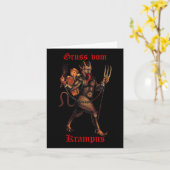 Groeten van Gruss van Krampus Kerstfeest Kaart (Gele Bloem)