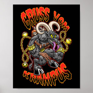 Groeten van Gruss van Krampus Kerstfeest Poster