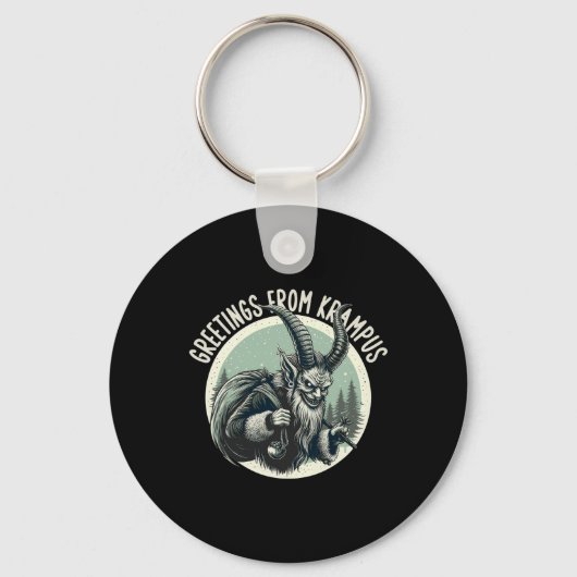 Groeten van Gruss van Krampus Kerstfeest Sleutelhanger (Voorkant)