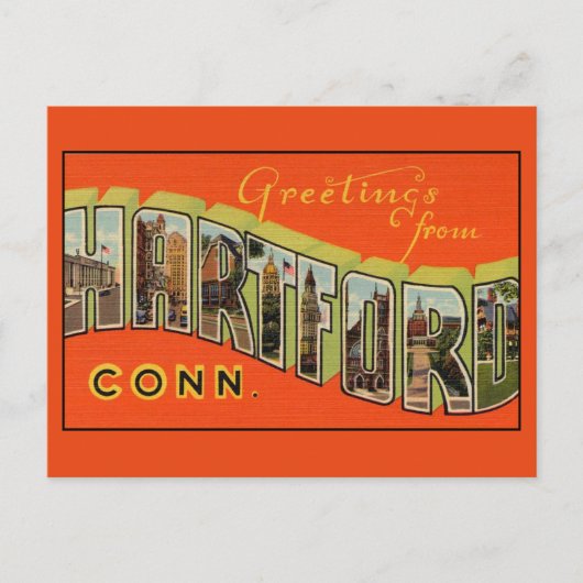 Groeten van Hartford Large Letter Briefkaart (Voorkant)