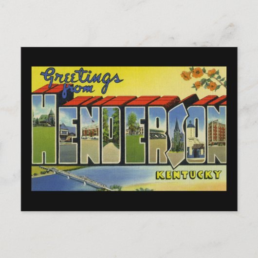 Groeten van Henderson Kentucky Briefkaart (Voorkant)
