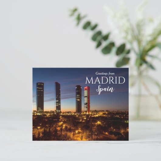 Groeten van het Briefkaart Madrid Spanje (Staand voorkant)
