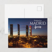 Groeten van het Briefkaart Madrid Spanje (Voorkant / Achterkant)