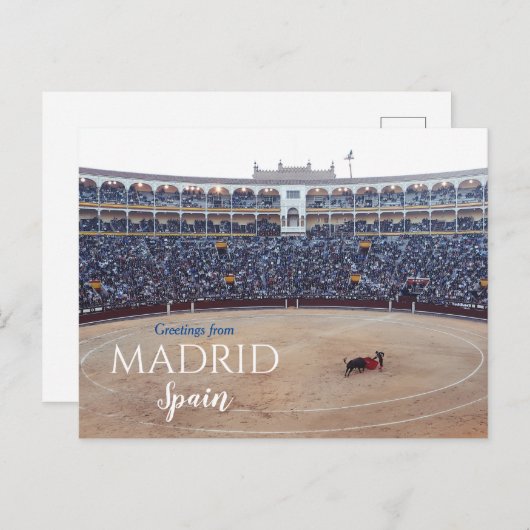 Groeten van het Briefkaart Madrid Spanje (Voorkant / Achterkant)