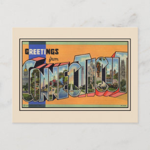 Groeten van het  Briefkaart van Connecticut