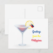Groeten van het Briefkaart van de Cocktail van (Voorkant / Achterkant)