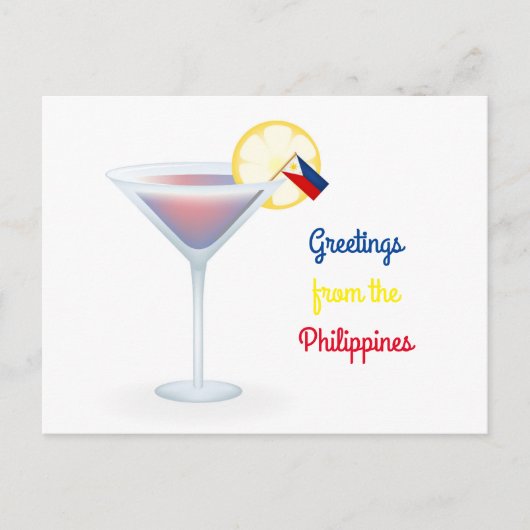 Groeten van het Briefkaart van de Cocktail van (Voorkant)