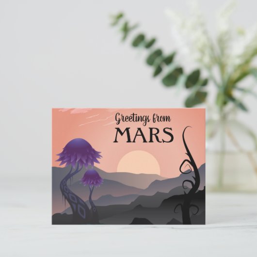 Groeten van het Briefkaart van het reizen van Mars (Staand voorkant)