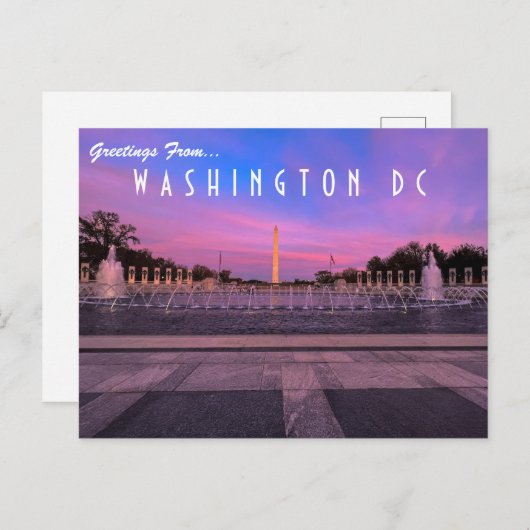 Groeten van het Briefkaart van Washington DC (Voorkant / Achterkant)