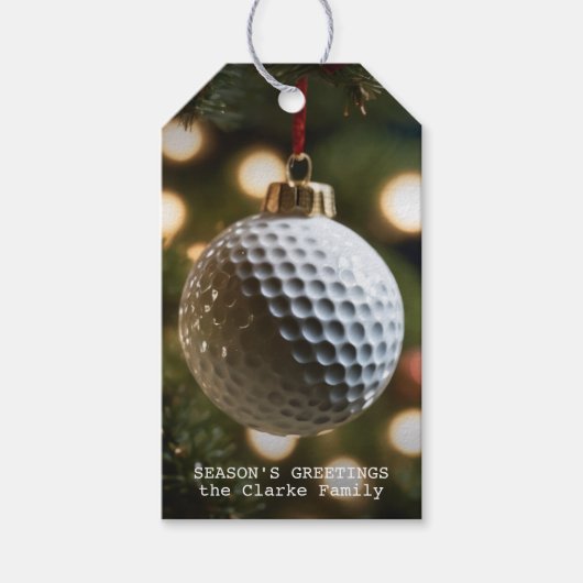 Groeten van het golfseizoen Kerstmis Cadeaulabel (Voorkant)
