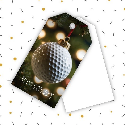 Groeten van het golfseizoen Kerstmis Cadeaulabel
