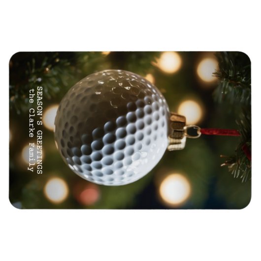 Groeten van het golfseizoen Kerstmis Magneet (Horizontaal)