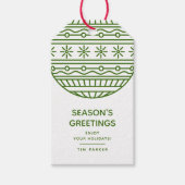 Groeten van het Groene Seizoen met Kerstmis Bauble Cadeaulabel (Voorkant)