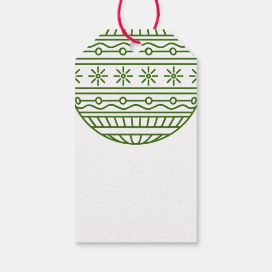 Groeten van het Groene Seizoen met Kerstmis Bauble Cadeaulabel (Achterkant)