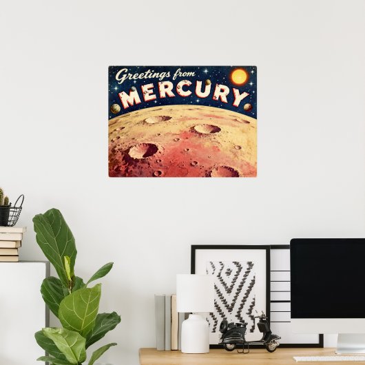 Groeten van het Mercury Retro Sci-Fi Poster (Thuiskantoor)