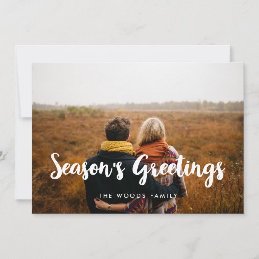 Groeten van het moderne seizoen Familiefoto Feestdagenkaart (Voorkant)