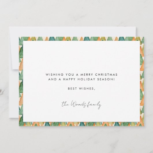 Groeten van het moderne seizoen Familiefoto Feestdagenkaart (Achterkant)