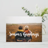 Groeten van het moderne seizoen Familiefoto Feestdagenkaart (Staand voorkant)