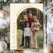 Groeten van het moderne seizoen Gold Arch 5 Foto Feestdagenkaart