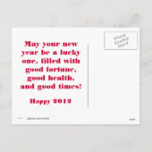 Groeten van het Nieuwjaar van de gokautomaat de Feestdagenkaart (Achterkant)