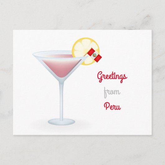 Groeten van het Peru Cocktail Holiday Briefkaart (Voorkant)