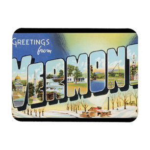 Groeten van het Poster Vermont_Vintage Travel Magneet