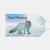 Groeten van het seizoen - Arctic Fox Cadeaulabel (Voorkant (Horizontaal))