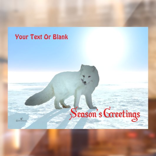 Groeten van het seizoen — Arctic Fox Raamsticker (Vel 2)