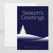 Groeten van het seizoen blauw en wit feestdagenkaart (Voorkant / Achterkant)