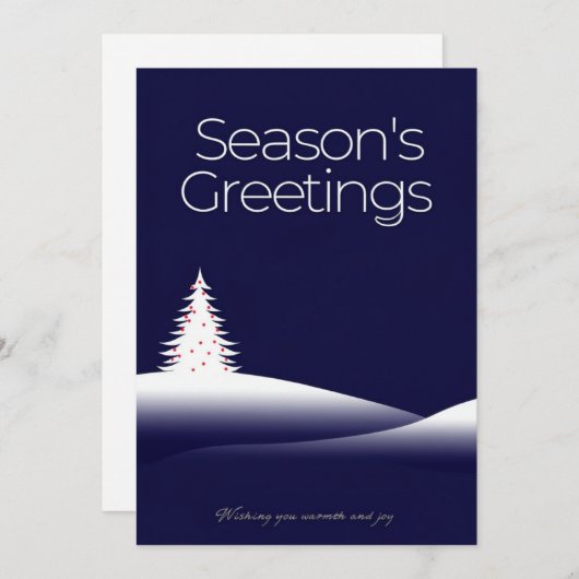 Groeten van het seizoen blauw en wit feestdagenkaart (Voorkant / Achterkant)